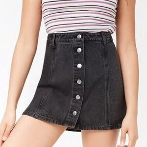 Black denim mini skirt - Size 25 / XS/S